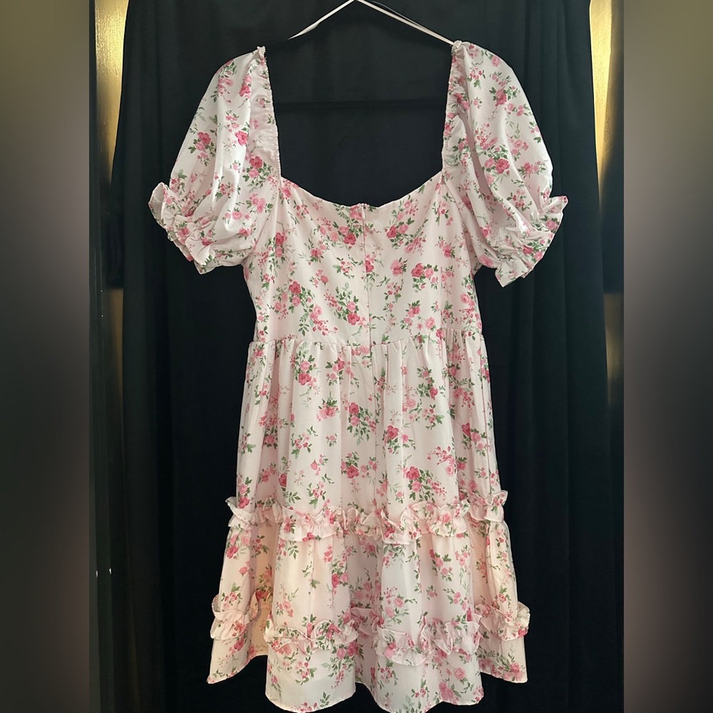 Altar'd State Pink Ruffle Babydoll Dress